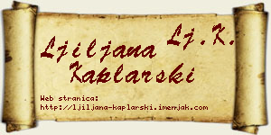Ljiljana Kaplarski vizit kartica